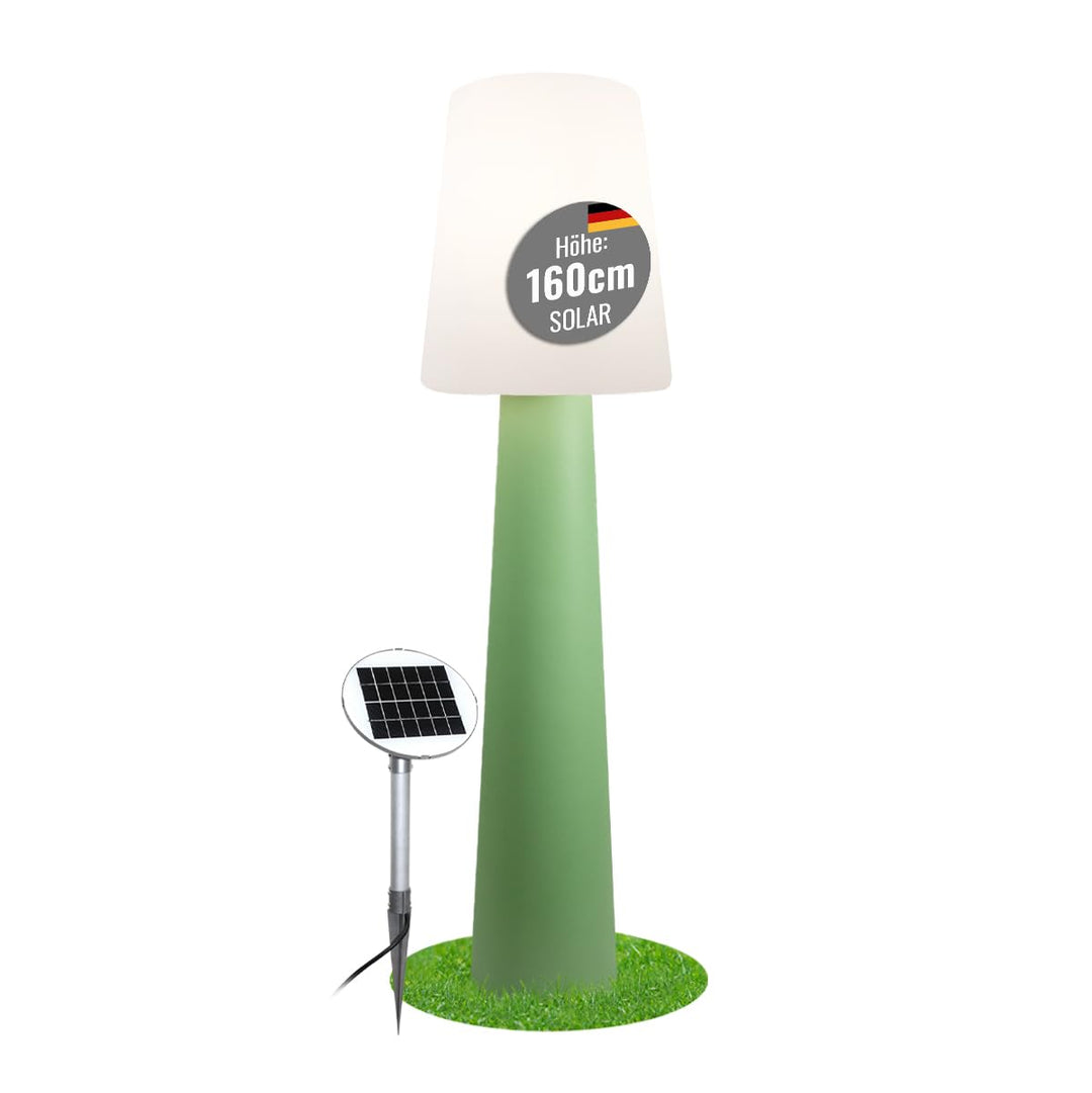 8 seasons design Solar LED Stehlampe No. 1-160cm gross (Mint), warmweisses Licht, Solarlampe mit Däm