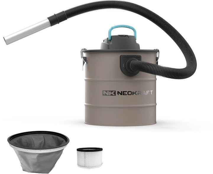 Neokraft Aschesauger 1600W – Elektrischer Aschestaubsauger für Kamin und Grill – Saugen und Blasen –