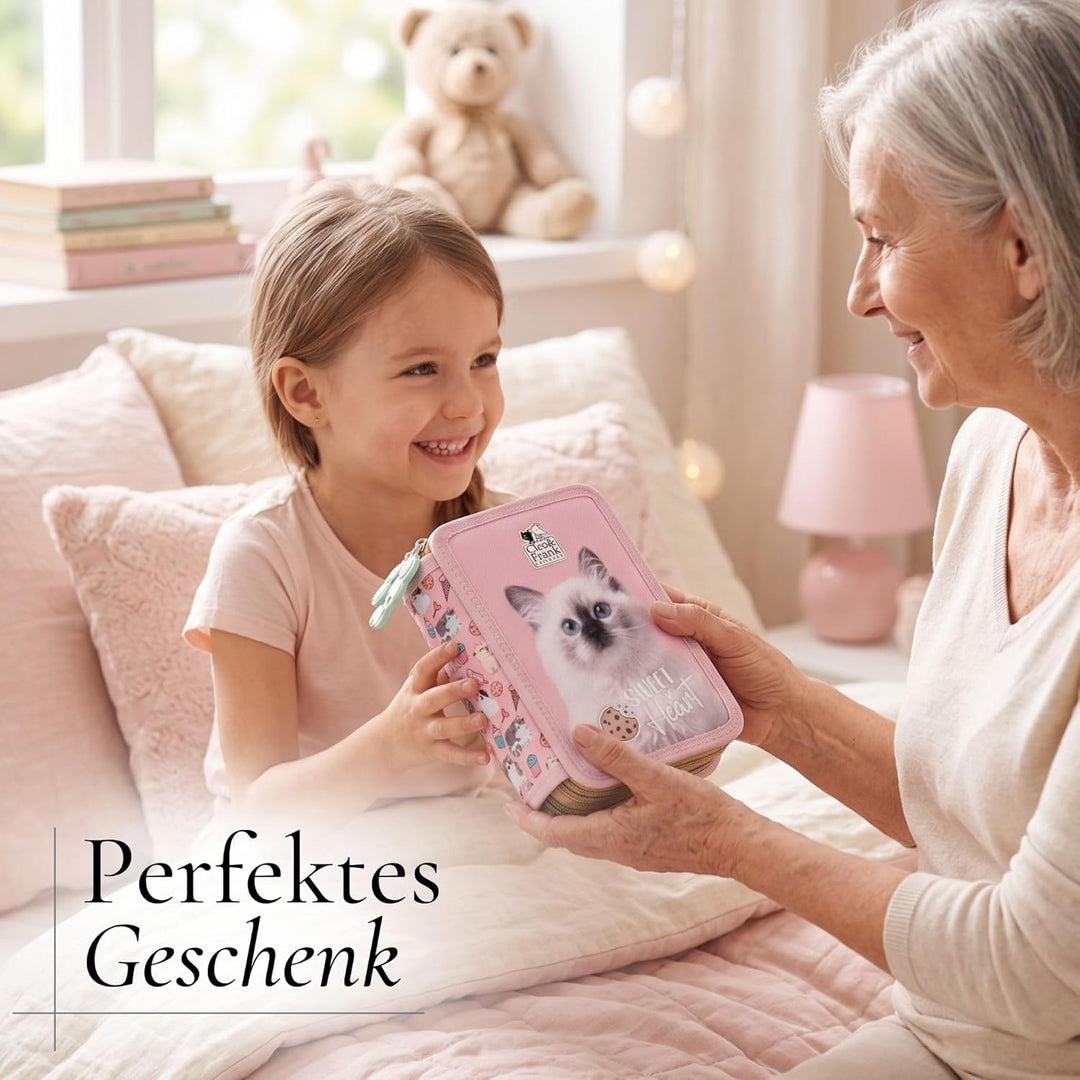 Goldkids - Federmäppchen 3 Fächer - Mäppchen für Mädchen und Jungen - Federmappe 3-Fach Federtasche