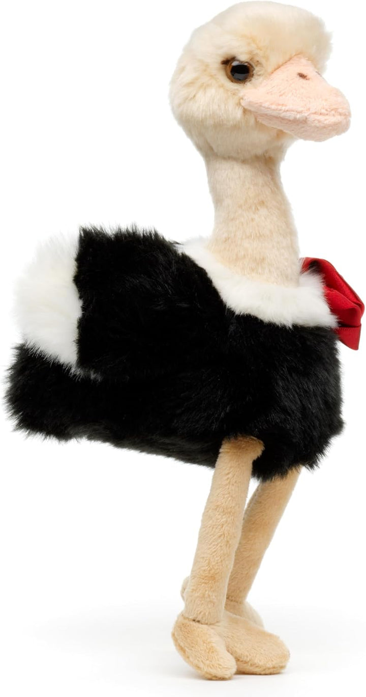 Uni-Toys - "Blumen-Strauss - Vogel Strauss mit roter Rose - 28 cm (Höhe) - Plüschtier, Kuscheltier "