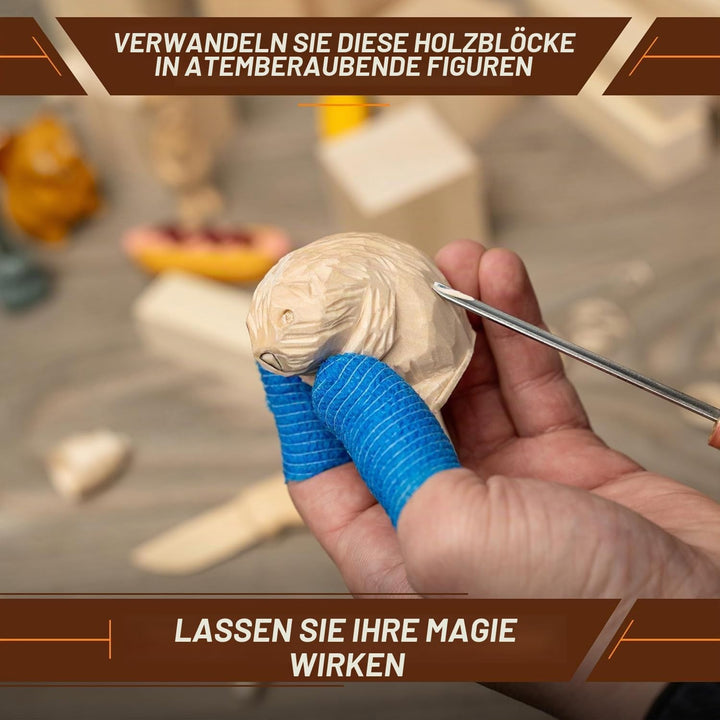 BeaverCraft Lindenholz Schnitzblöcke BW18 Stück – Weiches Schnitzholz zum Schnitzen & Basteln – Lind