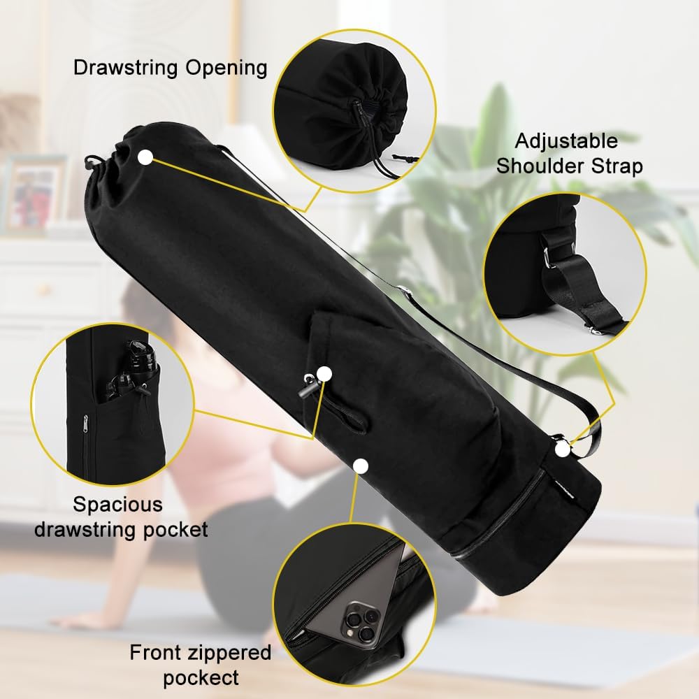 Yogatasche, Yogamatte Tasche mit Verstellbarem Schultergurt Yoga Tasche Gross mit Nassfach und Flasc