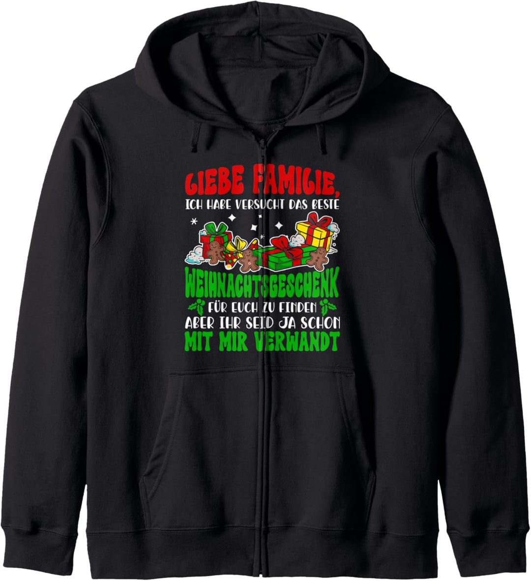 Weihnachten Familie Lustig Damen Herren Weihnachts Kapuzenjacke