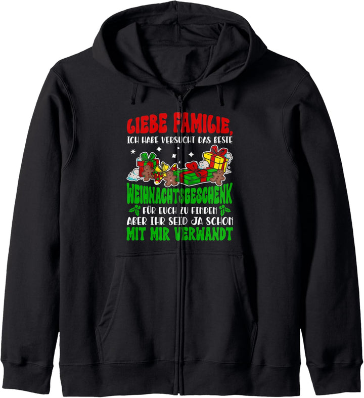 Weihnachten Familie Lustig Damen Herren Weihnachts Kapuzenjacke