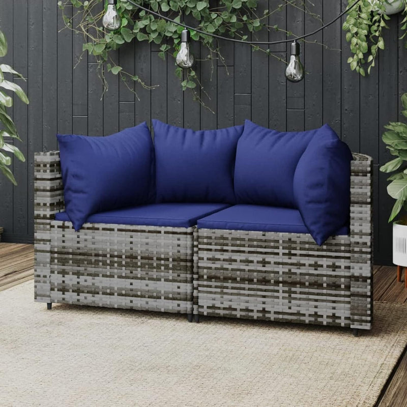 Tidyard Garten Sofa 2 Sitzer Ecksofa Gartensofa Rattansofa Gartenlounge Sitzgruppe Gartenmöbel Sofa