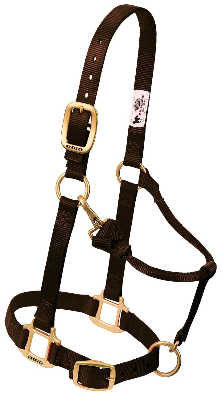 Weaver Leather Original verstellbares Nylonhalfter für Pferde Average horse Braun, Average horse Bra