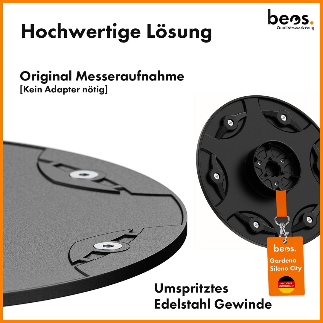 BEOS® Premium Mähroboter Tuning - Drehscheibe kompatible mit Gardena City - Messerteller für 6X Klin