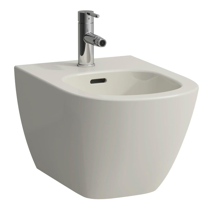 LAUFEN Lua Wandbidet, mit Überlauf, 1 Hahnloch, 360x520mm, Eckventile innenliegend, H8300810493021,