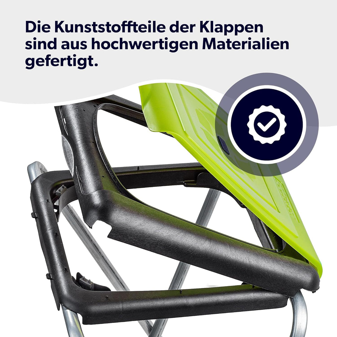 KADAX Ständer für Mülltrennung, stabiler Müllsackhalter mit Kunststoffdeckel, Müllsackständer, Abfal