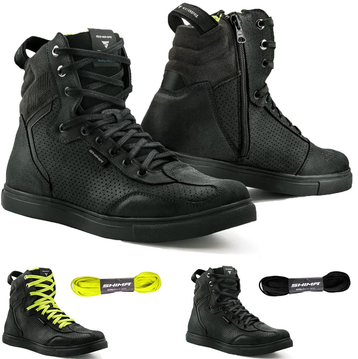 SHIMA Herren Rebel Men Wp Motorradschuhe, Schwarz, 43 EU Schwarz 43 EU Motorradschuhe, Schwarz 43 EU