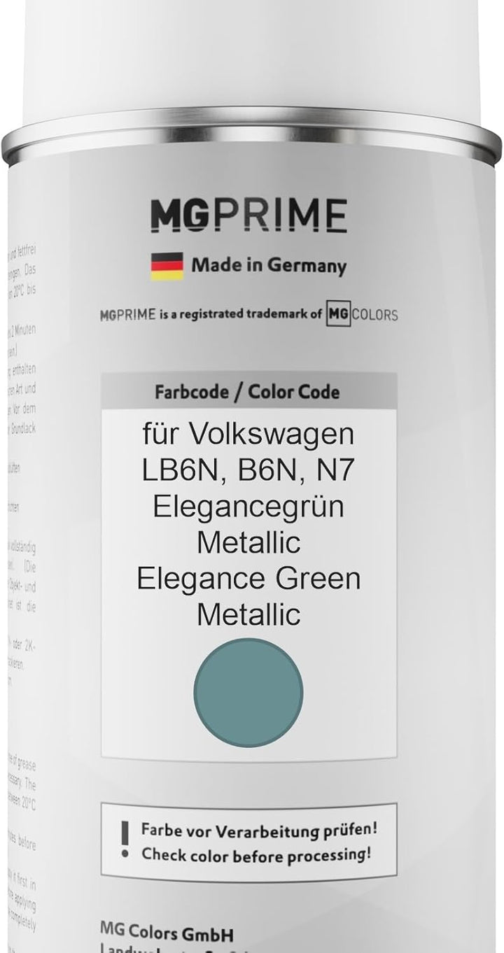 MG PRIME Autolack Sprühdosen Set für Volkswagen VW LB6N / B6N / N7 Elegancegrün Metallic/Elegance Gr