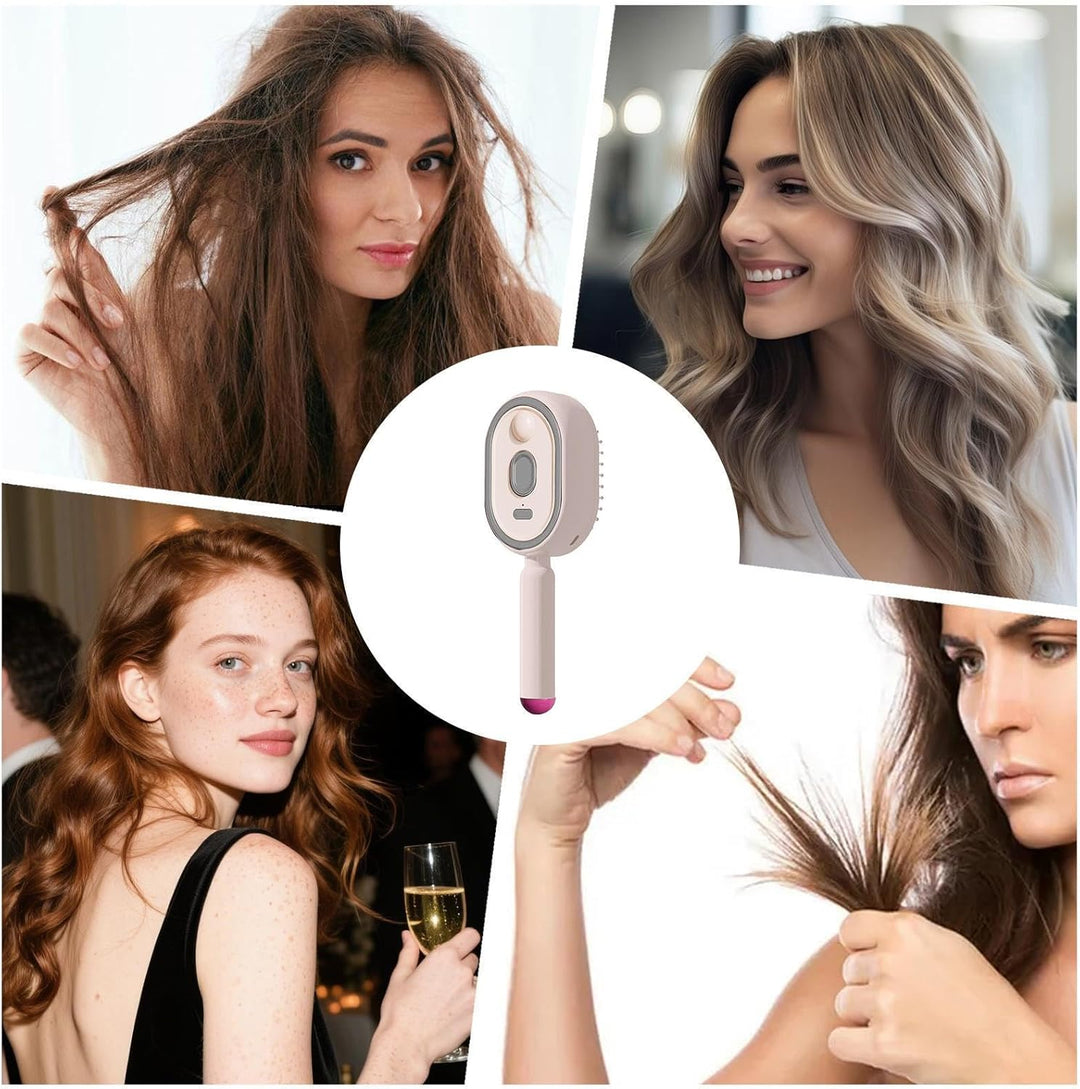 Dampfbürste für Haare, Entwirrungskamm mit Öl-Messbecher, Dampfglättungsbürste für dicke, gerade, ge