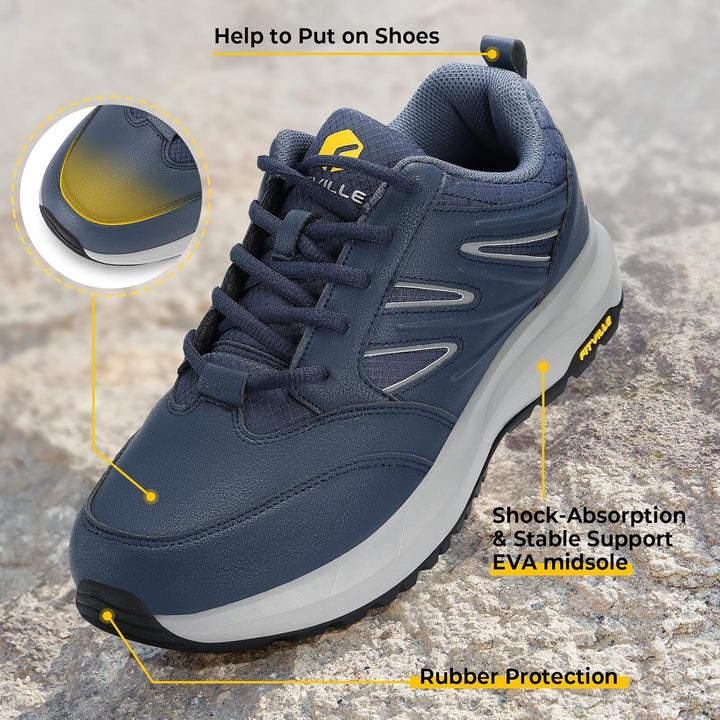 FitVille Extra Weit Wanderschuhe Herren Wasserdicht Wanderhalbschuhe rutschfest Trekkingschuhe für A