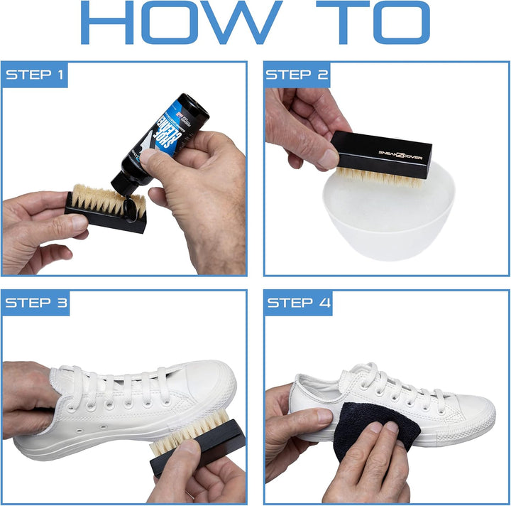 Sneaker Cleaner Set – Basic Schuhputzset inkl. hochwertiger Schuhreiniger, Schuhbürste, Mikrofasertu