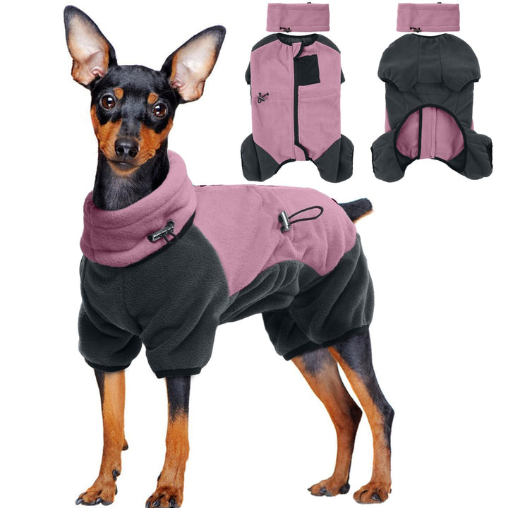 Hundepullover Fleece, Winterkleidung für Kleine Hund Hunde-Einteiler Sweatshirt Warm Abnehmbar Hals