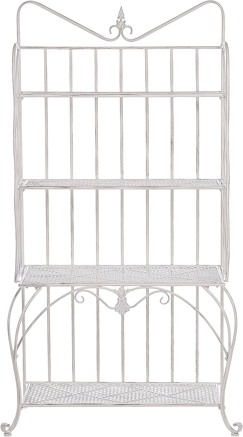 Gartenregal in Beige aus Eisen mit 4 Ablageflächen klappbar Pavona