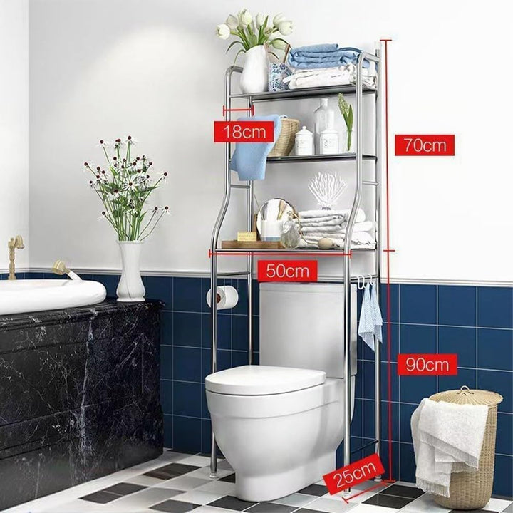 Garvee Toiletten-Regal, 3-stöckiges Badezimmerregal, mit verstellbaren Einlegeböden und Aufbewahrung