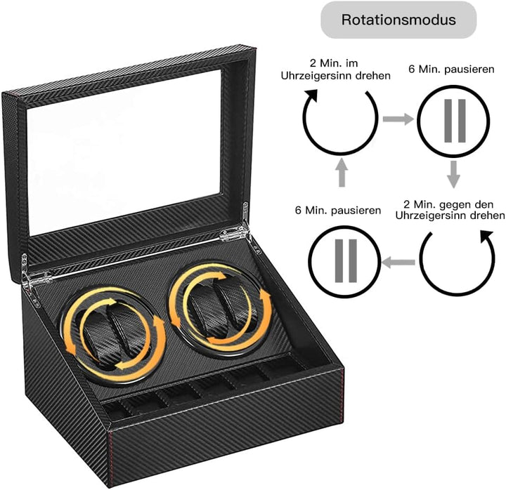 LINGFANSTORE Automatische Uhrenbeweger Box,luxuriöser Uhrenbeweger,Uhrengehäuse mit leisem Mabuchi M