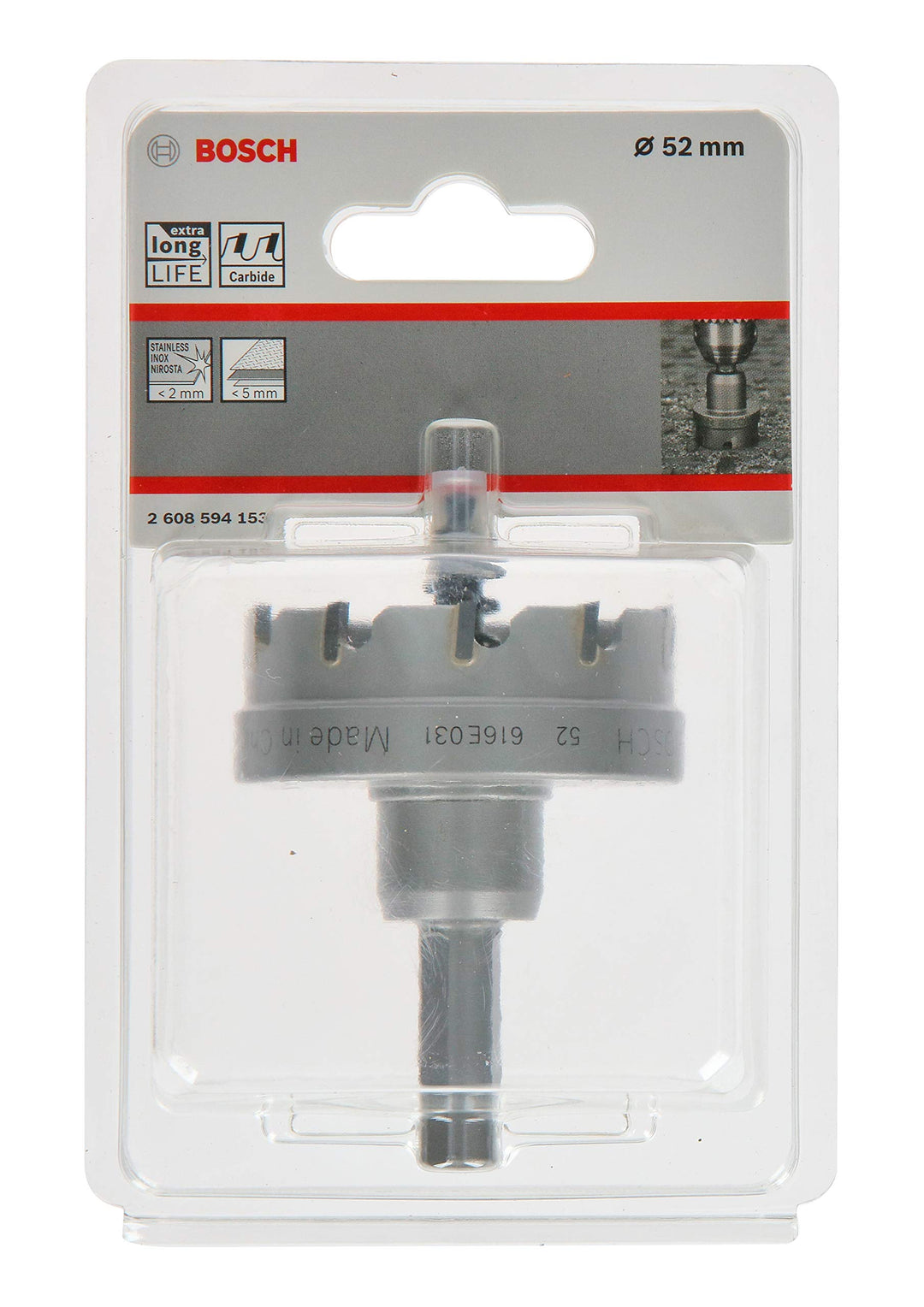 Bosch Accessories Carbide Lochsäge Precision for Sheet Metal (Edelstahl, Ø 52 mm, Zubehör Bohrmaschi