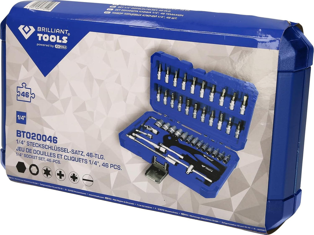 BRILLIANT TOOLS BT020046 1/4" Steckschlüssel-Satz, 46-tlg [Powered by KS TOOLS] 46-tlg., 46-tlg.
