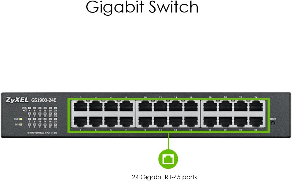 Zyxel 24-Port Gigabit Switch | Smart managed | Desktop/Rackmontage und lüfterloses Design | VLAN, IG