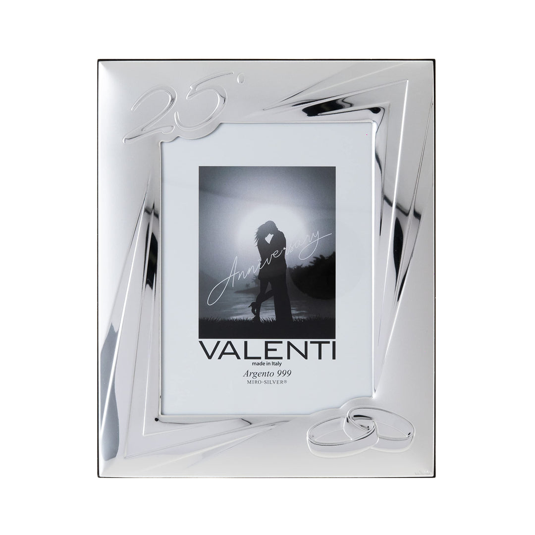 Valenti&Co - Silber Bilderrahmen 13x18 cm Silberhochzeit - 25 Jahre Ehe oder für das fünfundzwanzigs