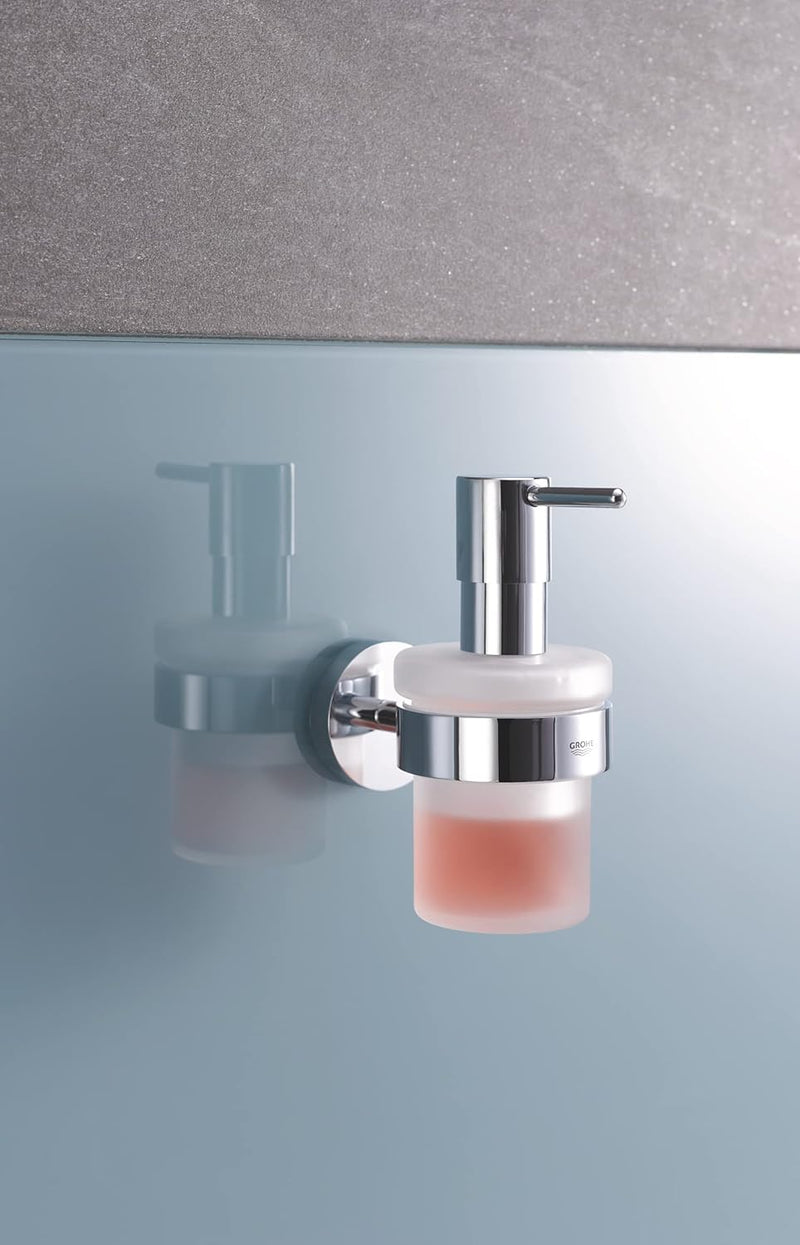 GROHE Start - Seifenspender mit Halter (Füllmenge 160ml, Material: Glas/ Metall, verdeckte Befestigu