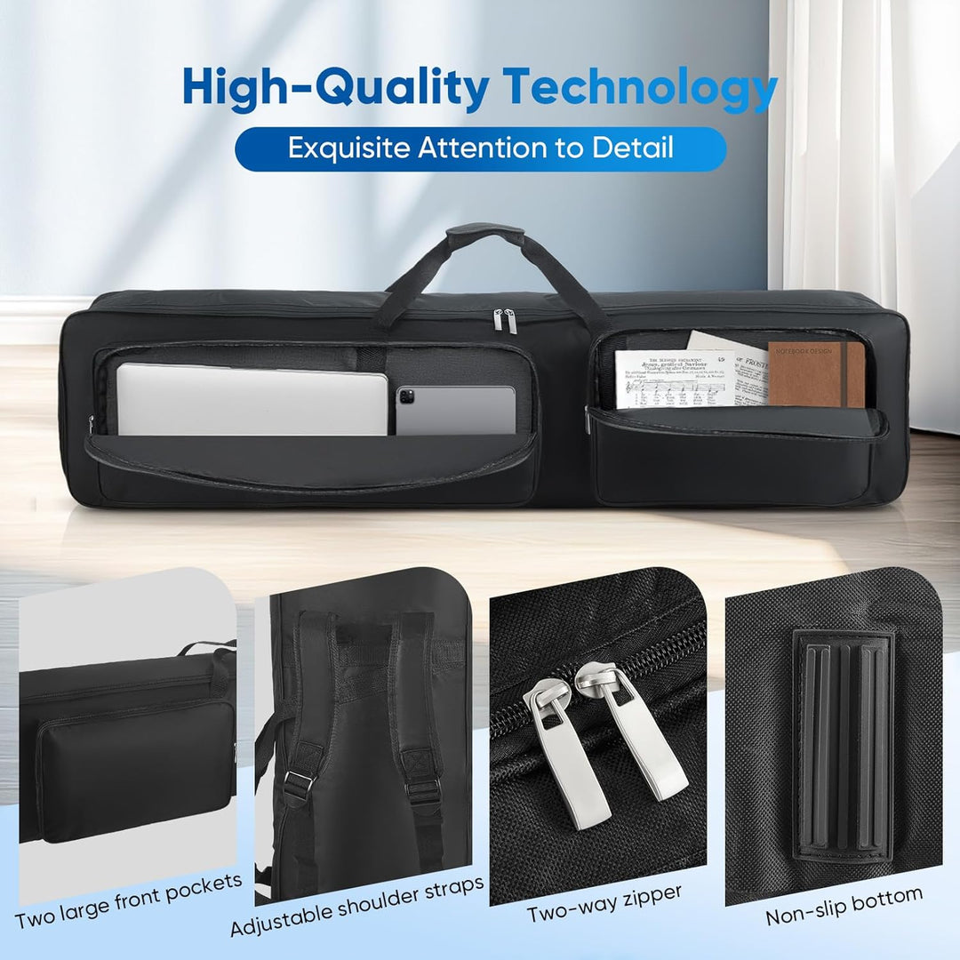 88 Tasten Keyboard Tasche, Tragbare Gigbag Zwei-Möglichkeiten E-Piano Tasche Gepolstert aus 600D Rob