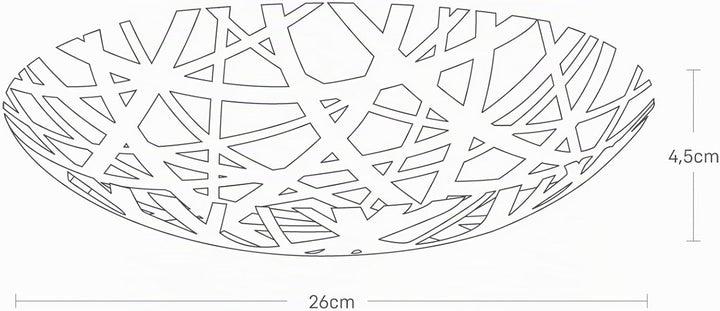 Yamazaki 2497 TOWER Obstschale, weiss, Stahl, Minimalistisches Design, 26 x 26 x 4,5 cm (LxBxH), Wei