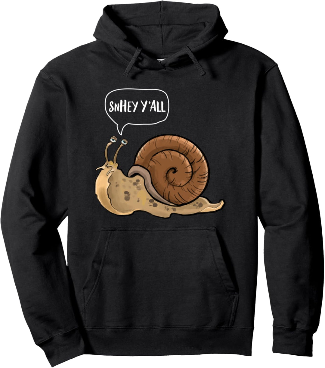 Hey Y'all Cute Funny Snail Pun Pullover Hoodie