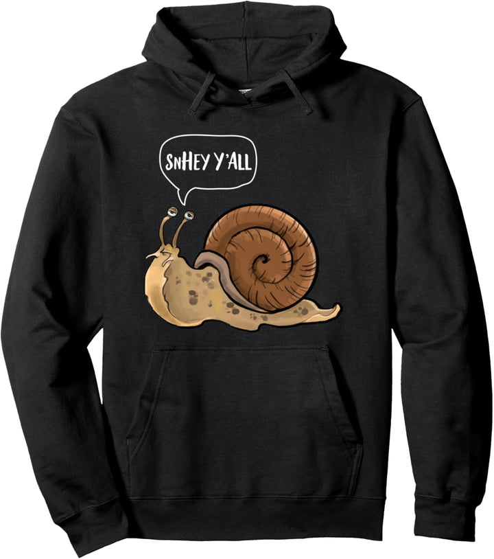Hey Y'all Cute Funny Snail Pun Pullover Hoodie