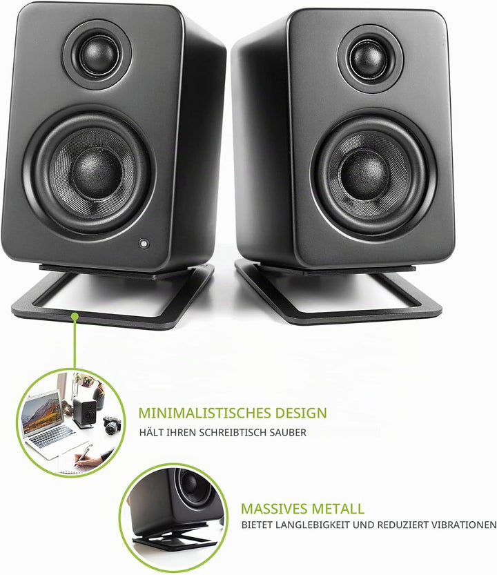 Kanto S2 Tilted Desktop Speaker Stands for Small Speakers & Compact 2”-3” Studio Monitors | Supports
