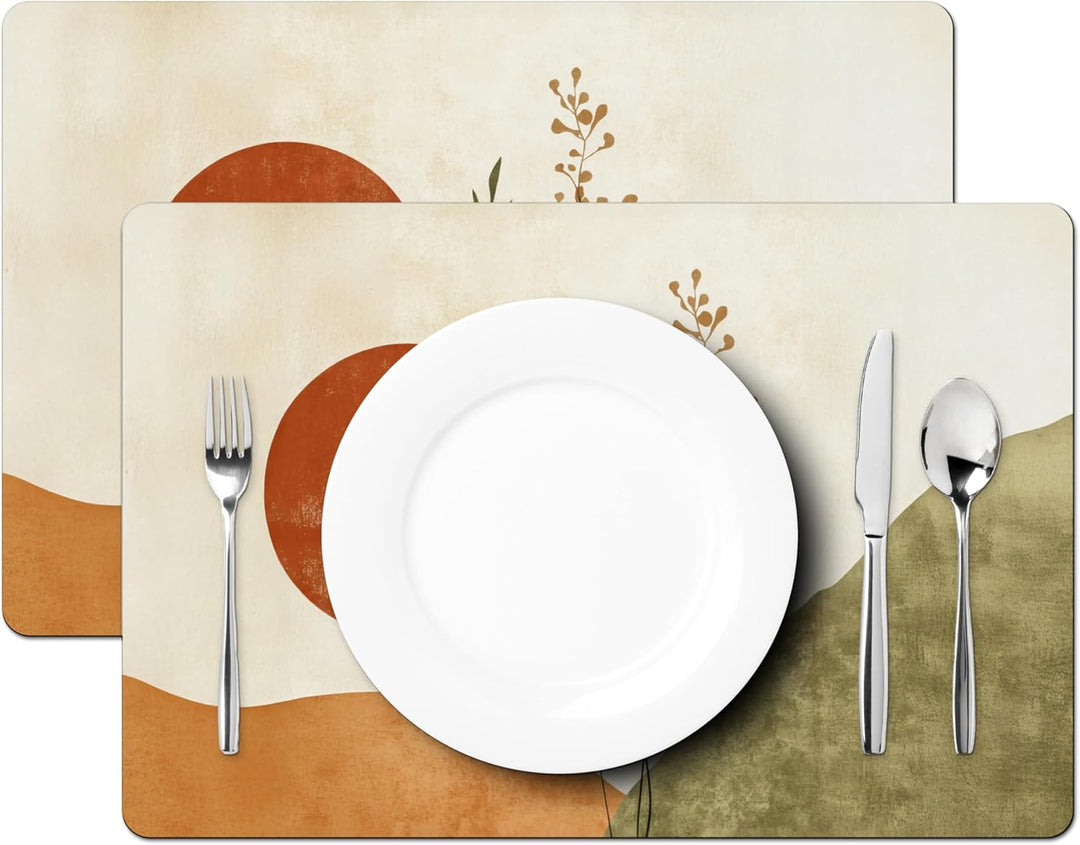 KitchenYeah© Platzsets Abwaschbar 6-Teilig 45x30 cm Tischsets Platzdeckchen rutschfeste Platzset Unt