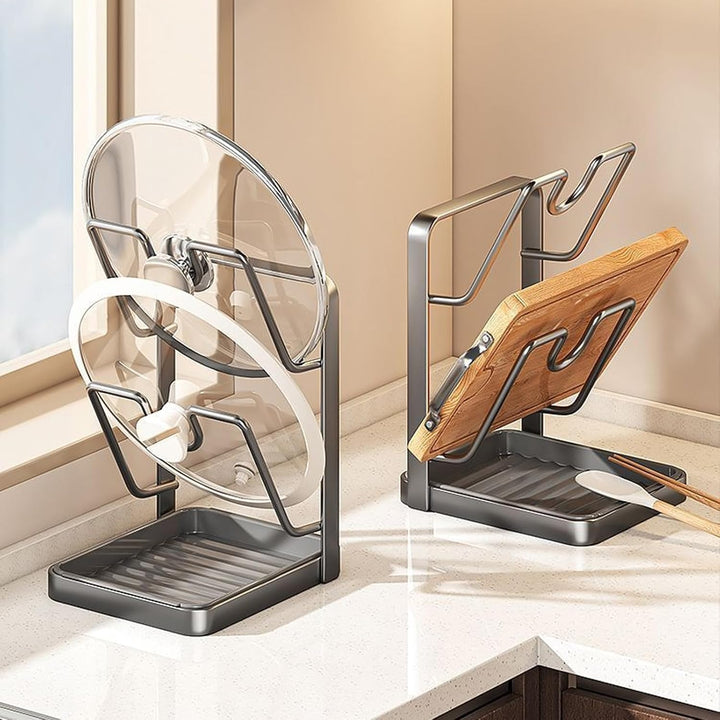 Generisch Topfdeckel Organizer Küchenregal,Topfdeckelhalter Küche,Multifunktionaler Küchenorganizer
