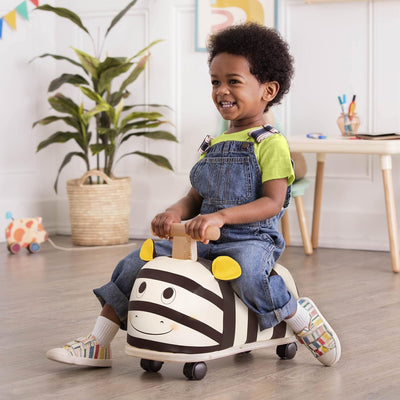 B. toys Rutschauto aus Holz – Rutscher Zebra auf Rollen für Kinder und Babys, Kinderfahrzeug, Rutsch