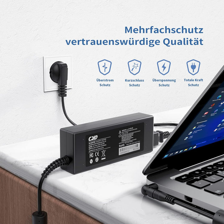 CYD 90W【10 in 1 Ladegerät】 Universal Notebook Netzteil Ladekabel AC Adapter 18.5V 19V 19.5V 20V für