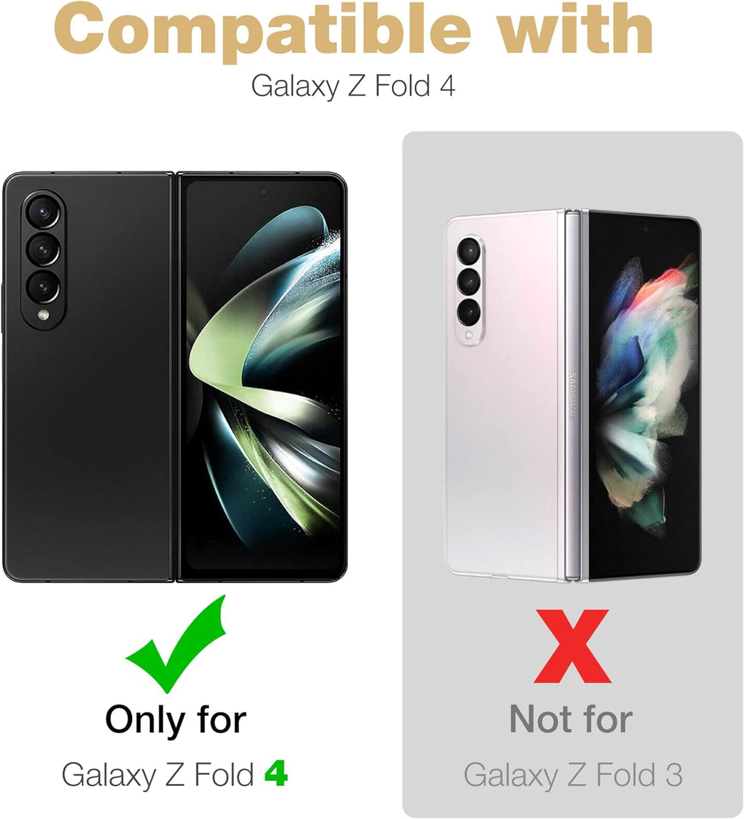 Dexnor für Samsung Galaxy Z Fold 4 5G (2021) Hülle, Ganzkörper Dual Layer Rugged Case mit integriert