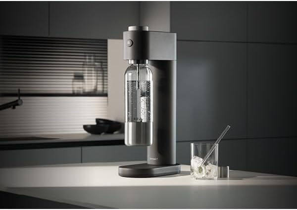 WMF Element One Wassersprudler – vollautomatische Edelstahl Sprudelmaschine mit 3 Graden, platzspare