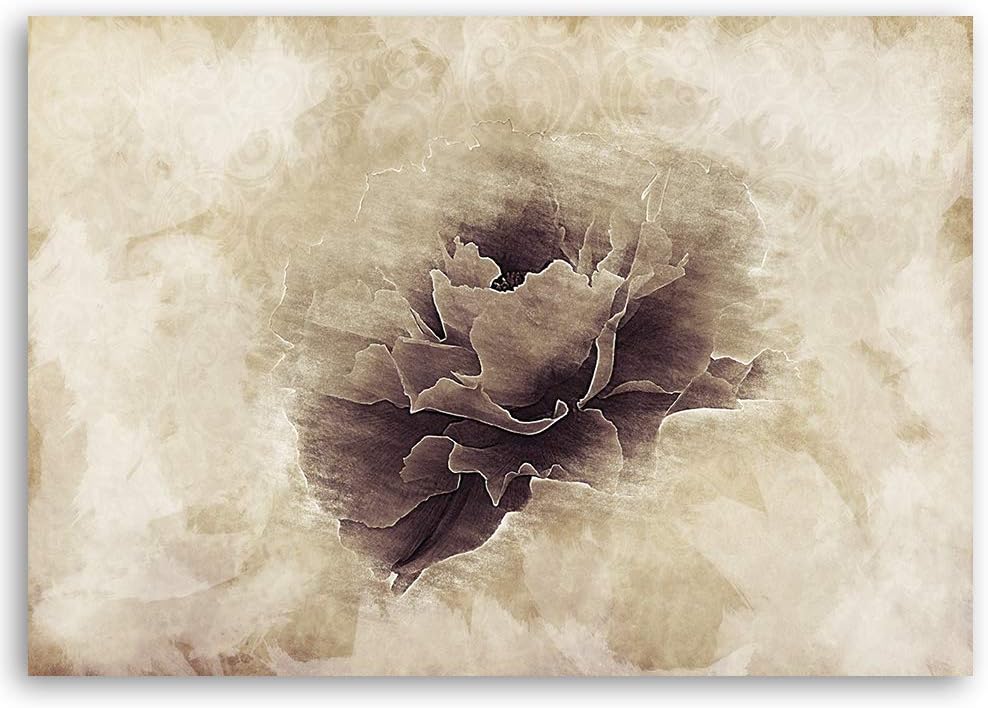 Feeby Bild auf Leinwand abstrakt Kunstdruck modern Blume Braun 80x60 cm Leinwandbild 80x60 cm Braun_