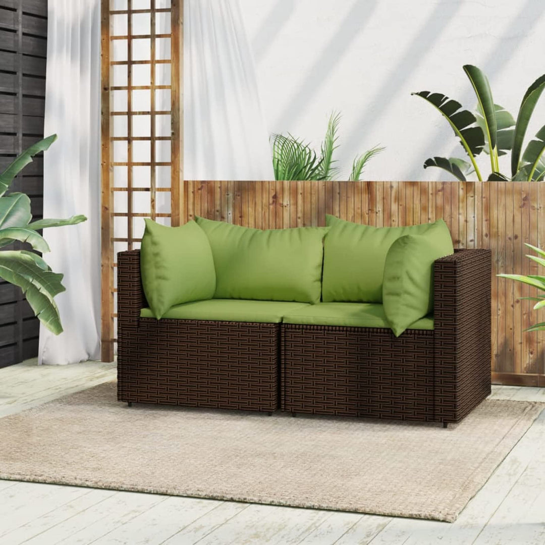 Tidyard 2 STK. Garten Ecksofa Gartensofa mit Kissen Einzelsofa Rattansofa Garten Lounge Gartenmöbel