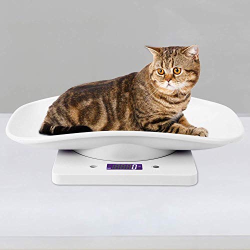 Ymiko 10kg / 1g Digitale tragbare Katze Hund Hamster Haustier Messwaage mit Tablett elektronische