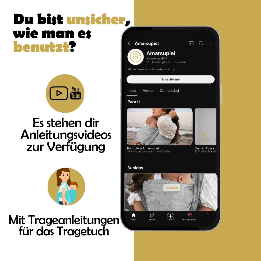 Amarsupiel | Wasser-Babytrage | Schnelltrocknend || Waterproof | Farbe Grau, grau