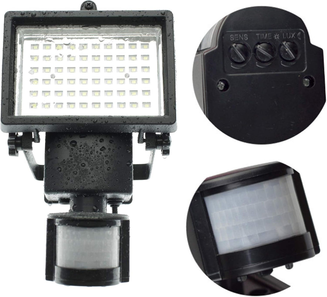 Trango LED Solar Strahler I Solar Wandleuchte I Solar Fluter SOL-YF60 mit Bewegungsmelder I Solar Au