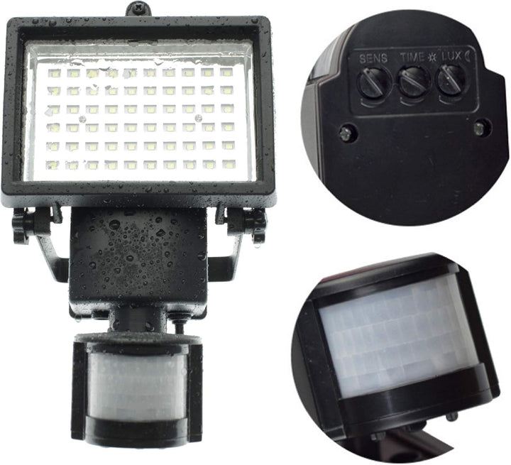 Trango 2er Pack LED Solar Strahler I Solar Wandleuchte I Solar Fluter SOL-YF60*2 mit Bewegungsmelder
