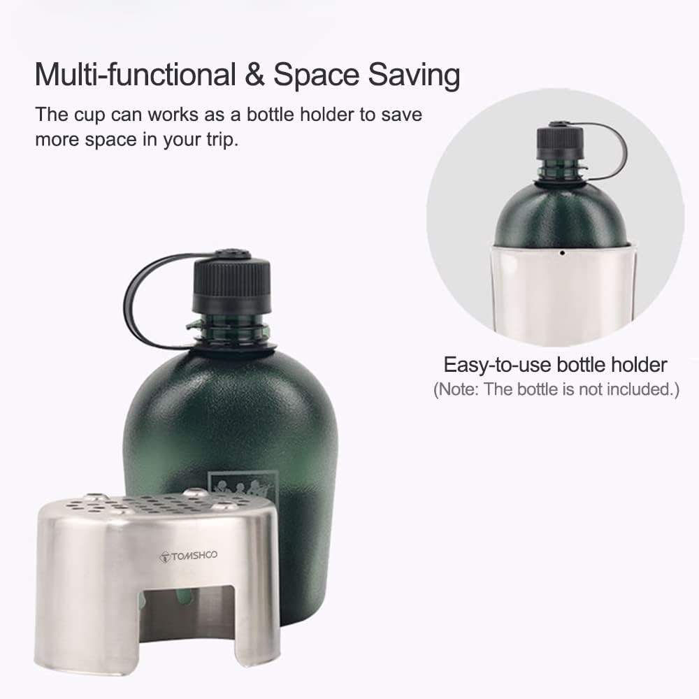 Canteen Cup Stand Edelstahl Holzofen für Outdoor Camping Wandern Picknick BBQ