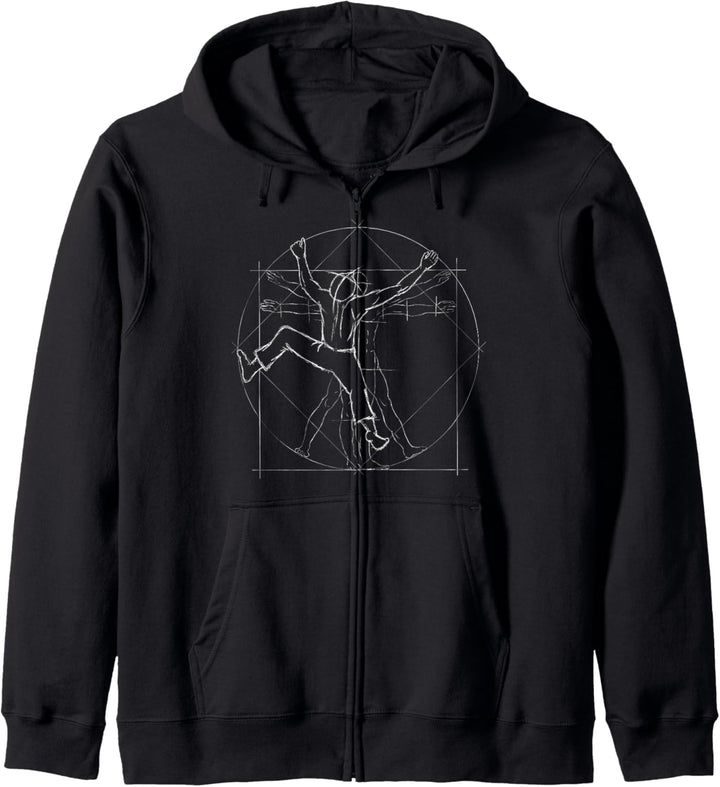 Kletterer Freeclimber Vitruvianischer Mensch Boulderer Kapuzenjacke
