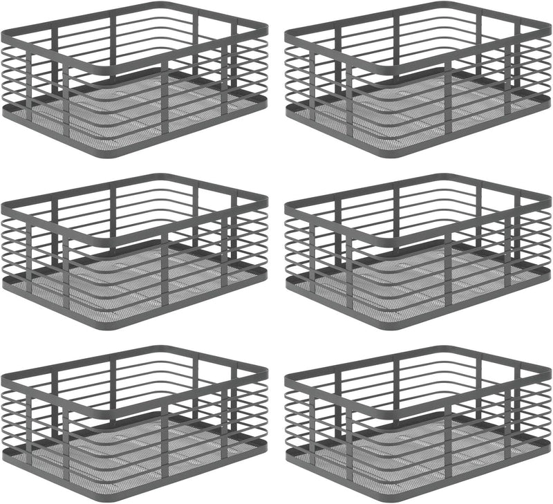 mDesign Allzweckkorb aus Metalldraht – praktischer Aufbewahrungskorb für Küche und Haushalt – kompak