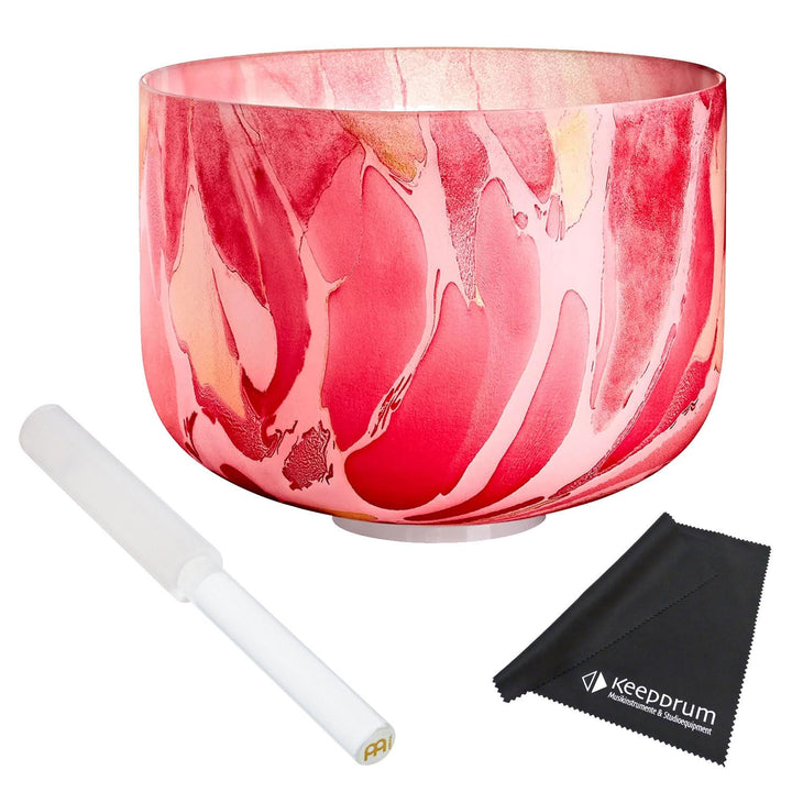 Sonic Energy MCSB10-C Kristall-Klangschale Wurzelchakra Rot + Reiber + keepdrum Mikrofasertuch