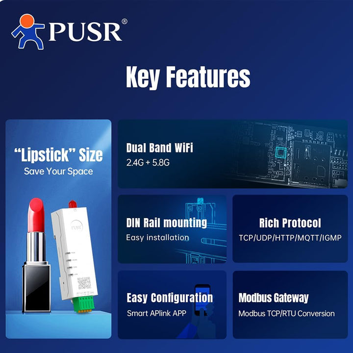 Seriell zu Dual Band WiFi RS232 zu WiFi Konverter Modbus Gateway with MQTT IEEE802.11 a/b/g/n USR-16