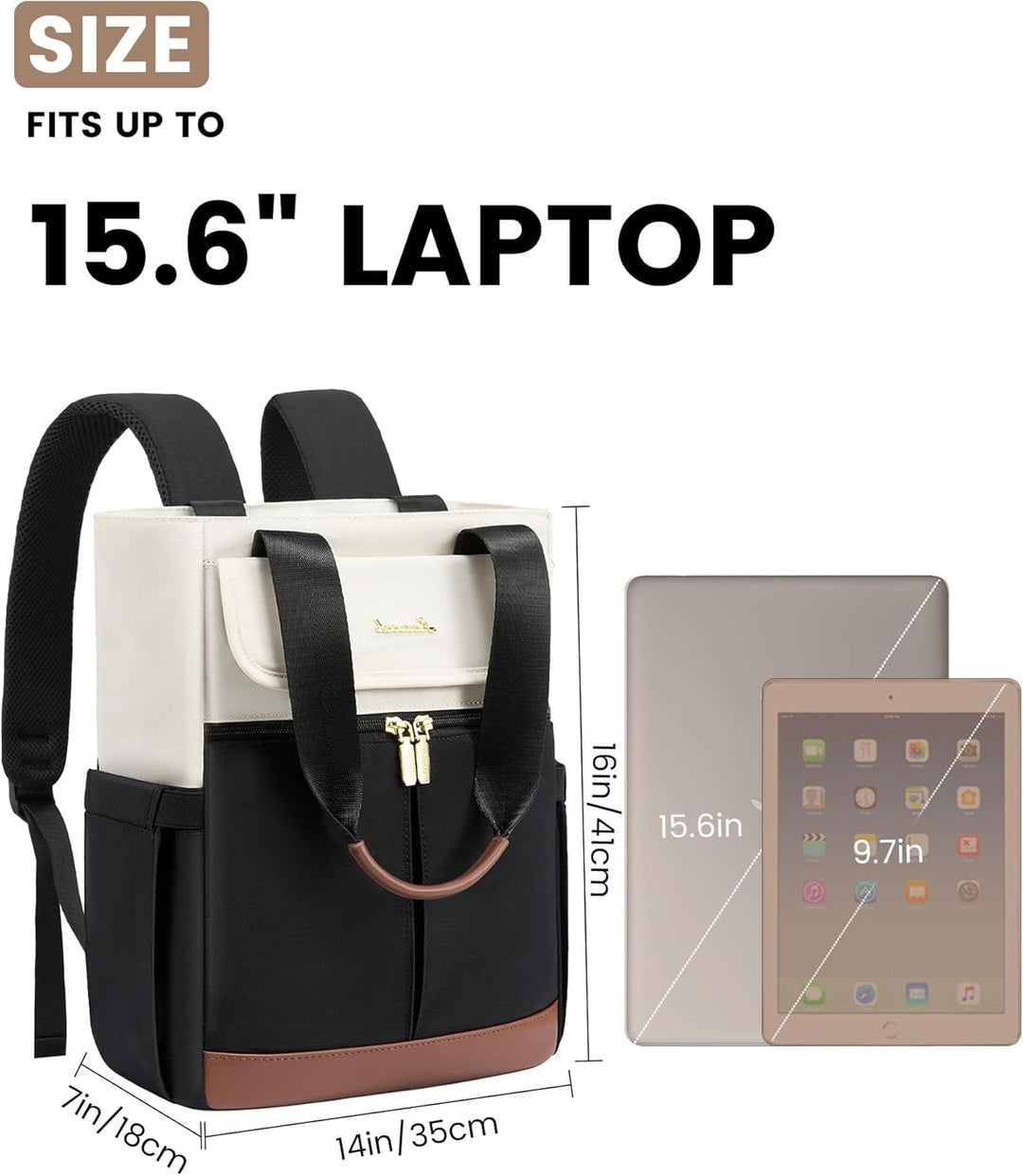 LOVEVOOK Rucksack Damen Gross, Laptop Rucksäcke Schulrucksack Teenager, Schultasche Arbeitstasche Ha